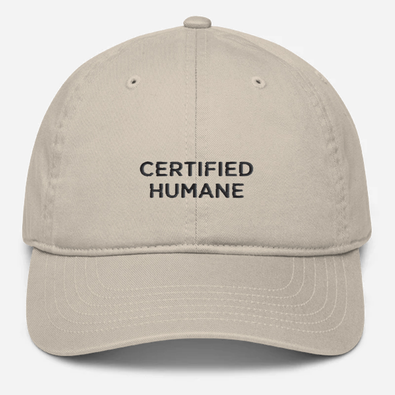 'Certified Humane' Embroidered Organic Baseball Hat
