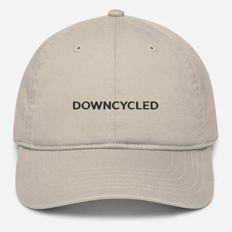'Downcycled' Embroidered Organic Baseball Hat