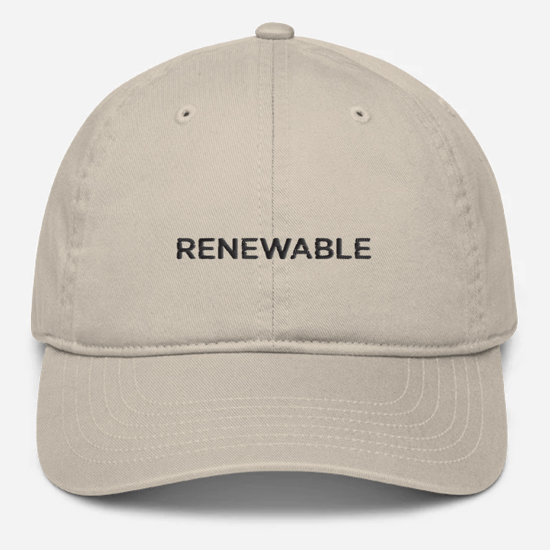 'Renewable' Embroidered Organic Baseball Hat