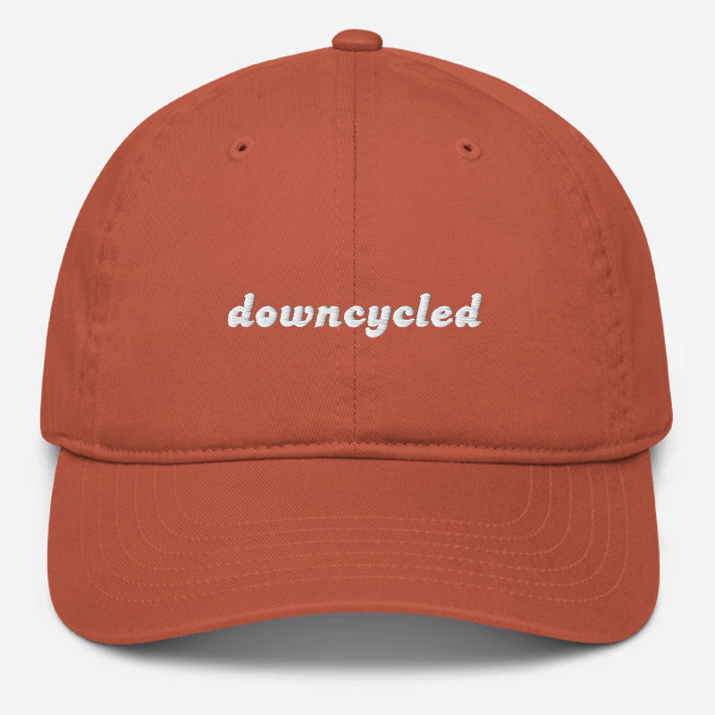 'Downcycled' Embroidered Organic Baseball Hat