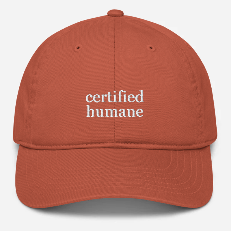 'Certified Humane' Embroidered Organic Baseball Hat