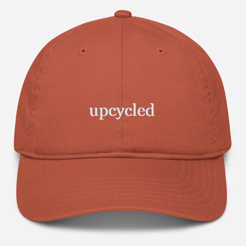 'Upcycled' Embroidered Organic Baseball Hat