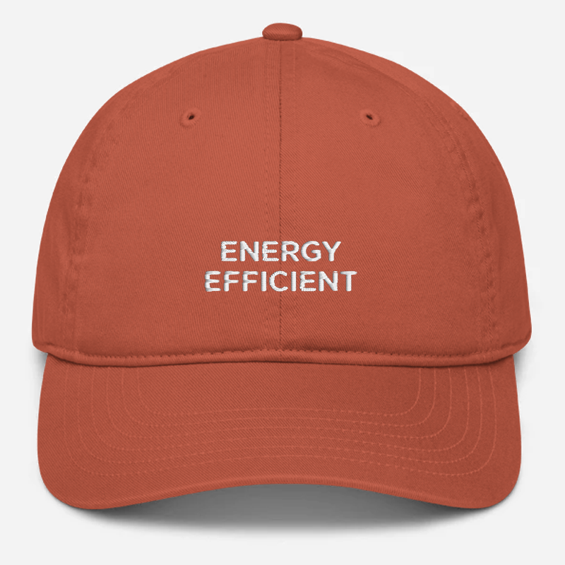 'Energy Efficient' Embroidered Organic Baseball Hat