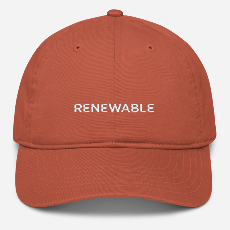 'Renewable' Embroidered Organic Baseball Hat