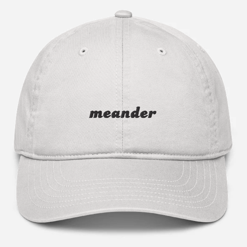 'Meander' Embroidered Organic Baseball Hat