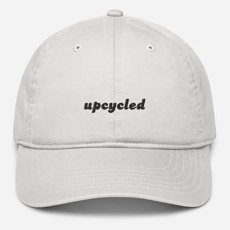 'Upcycled' Embroidered Organic Baseball Hat