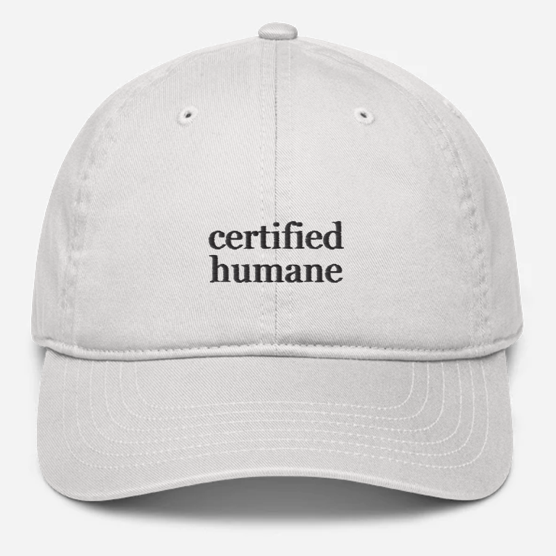'Certified Humane' Embroidered Organic Baseball Hat