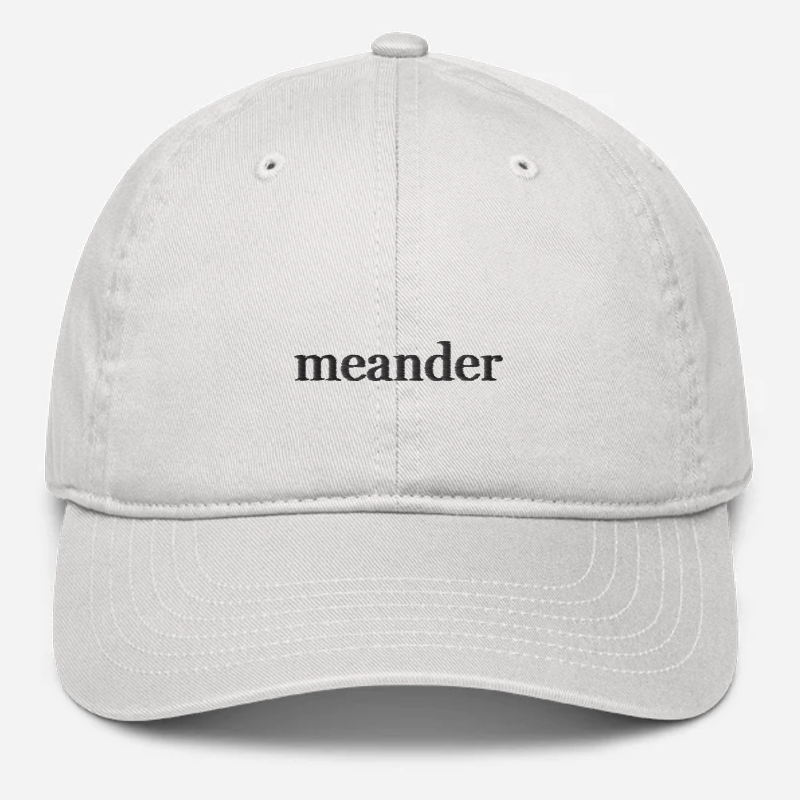 'Meander' Embroidered Organic Baseball Hat