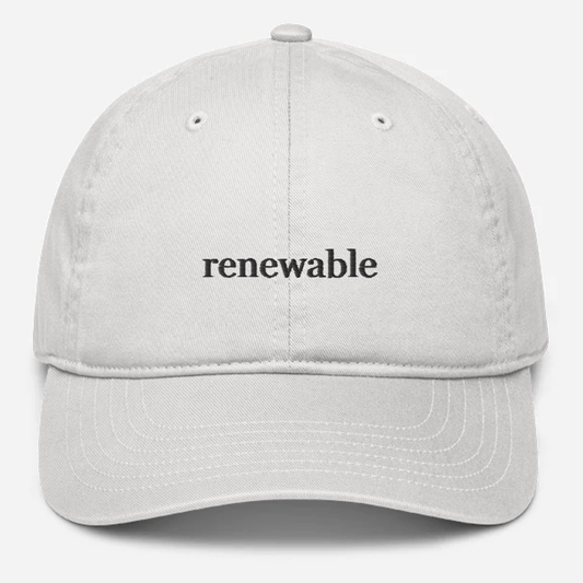 'Renewable' Embroidered Organic Baseball Hat