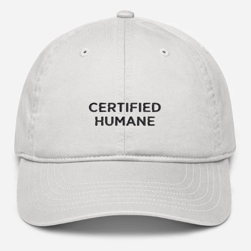 'Certified Humane' Embroidered Organic Baseball Hat