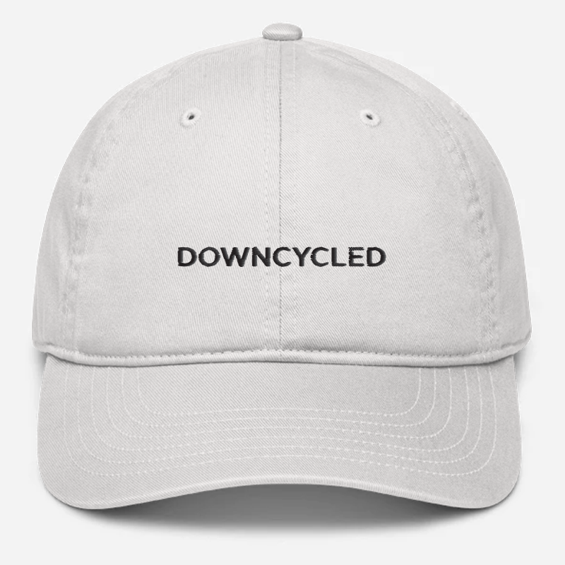 'Downcycled' Embroidered Organic Baseball Hat