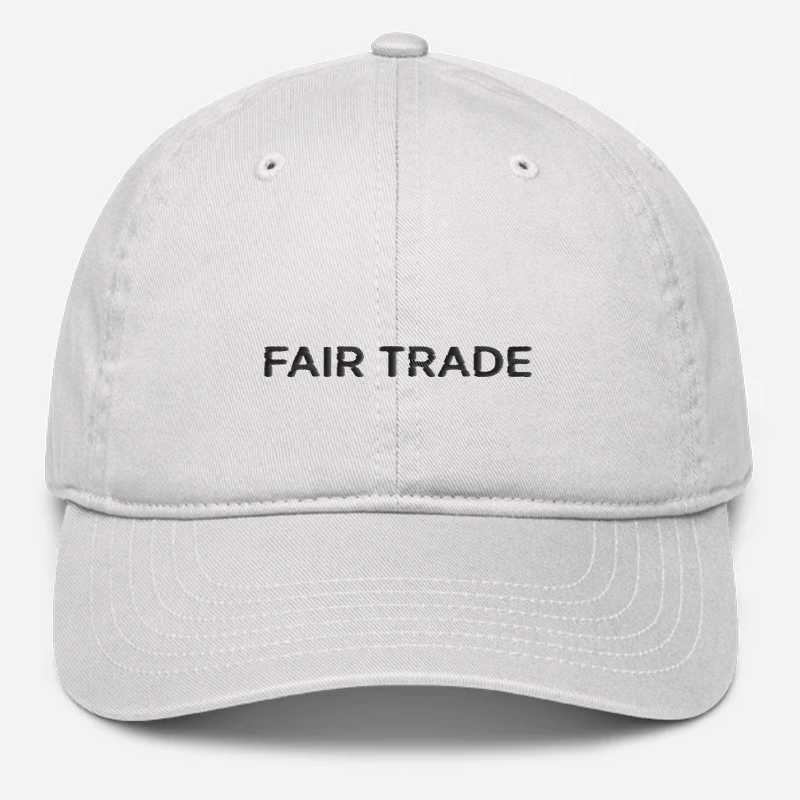 'Fair Trade' Embroidered Organic Baseball Hat