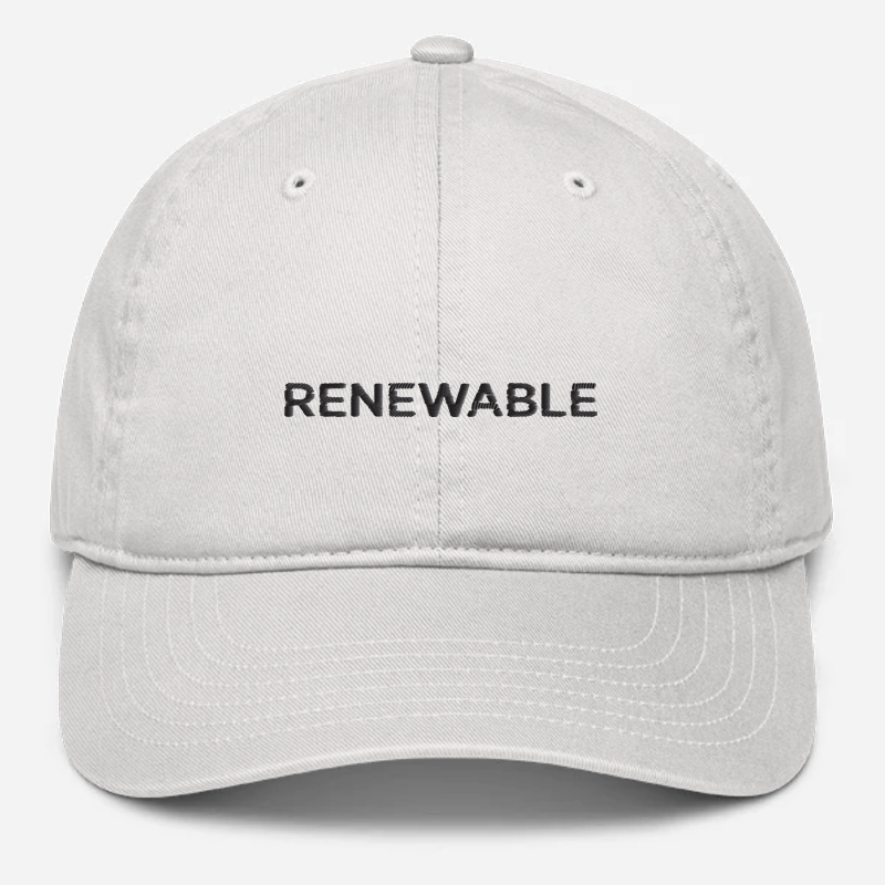 'Renewable' Embroidered Organic Baseball Hat