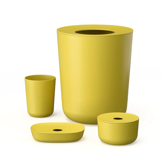 Bamboo 4-Piece Bathroom Set - Lemon