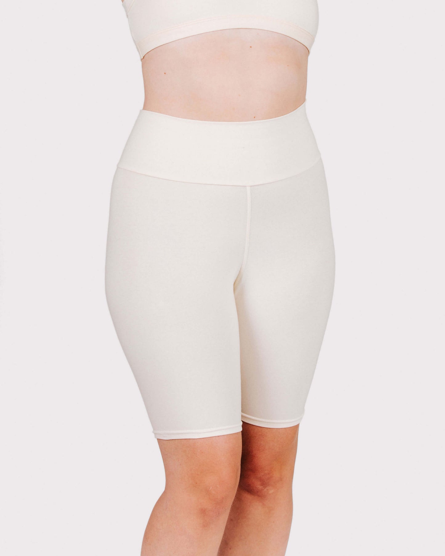 High Rise Bike Shorts Plain Vanilla