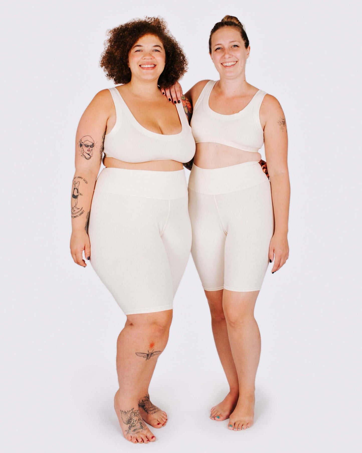 High Rise Bike Shorts Plain Vanilla