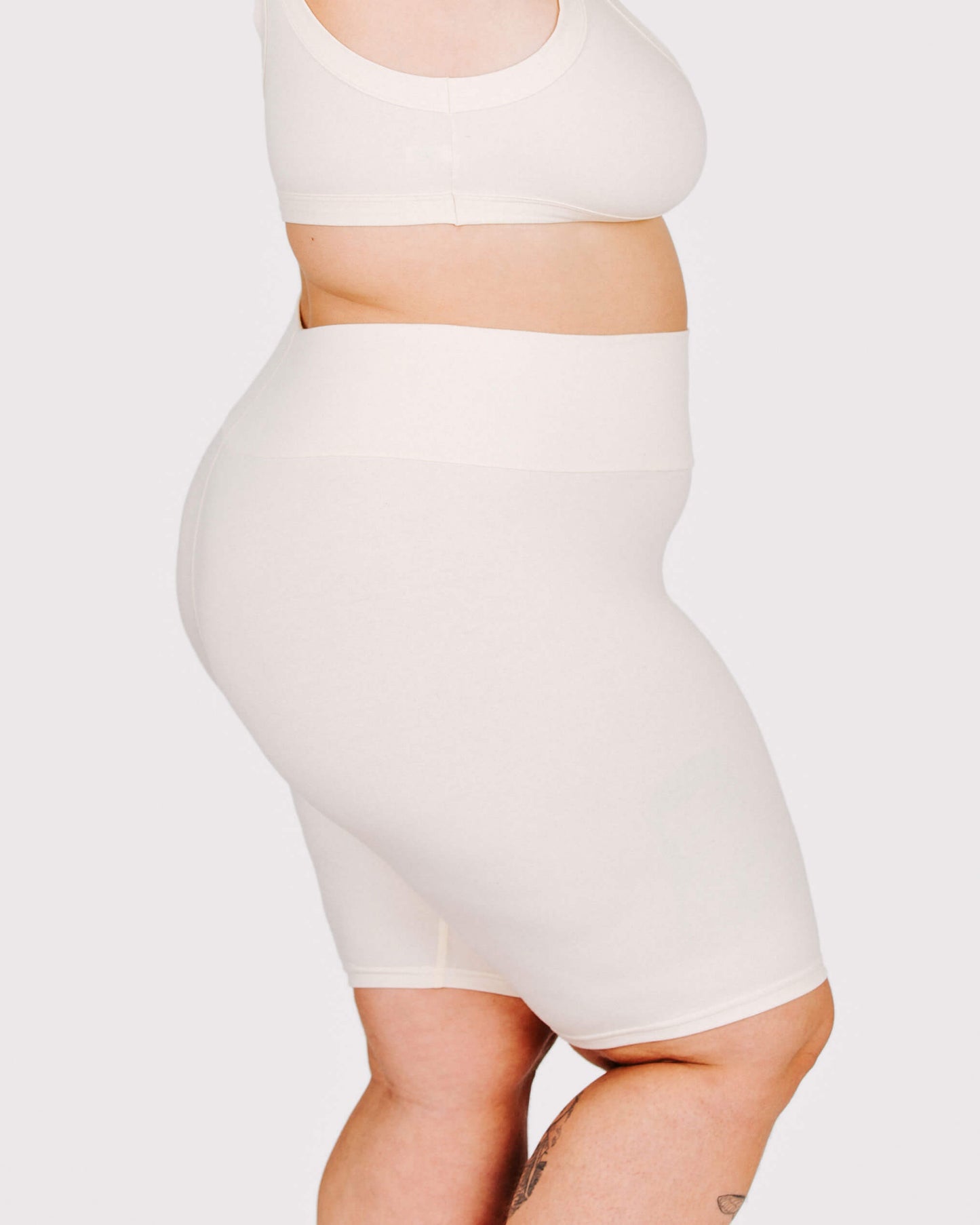 High Rise Bike Shorts Plain Vanilla