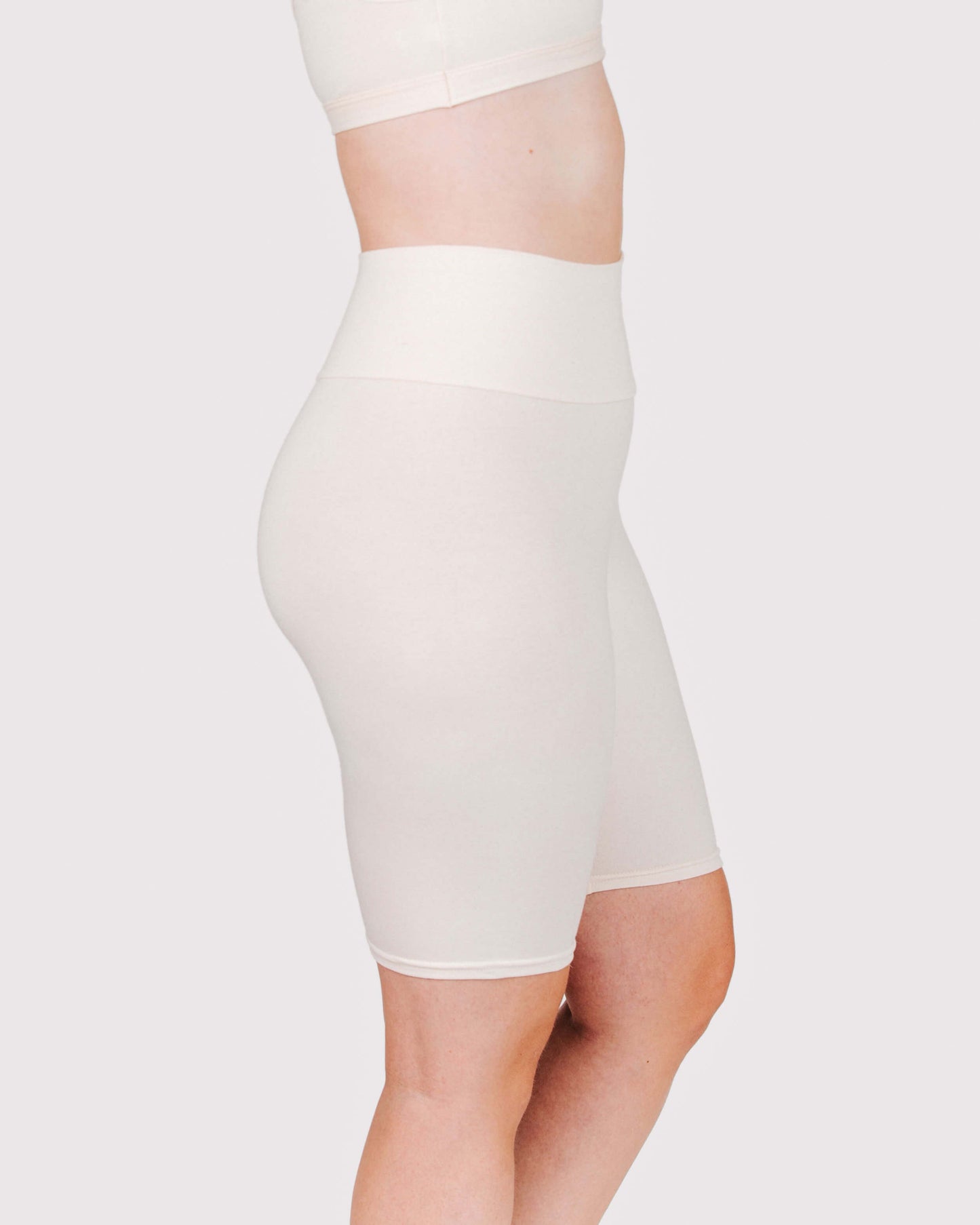 High Rise Bike Shorts Plain Vanilla