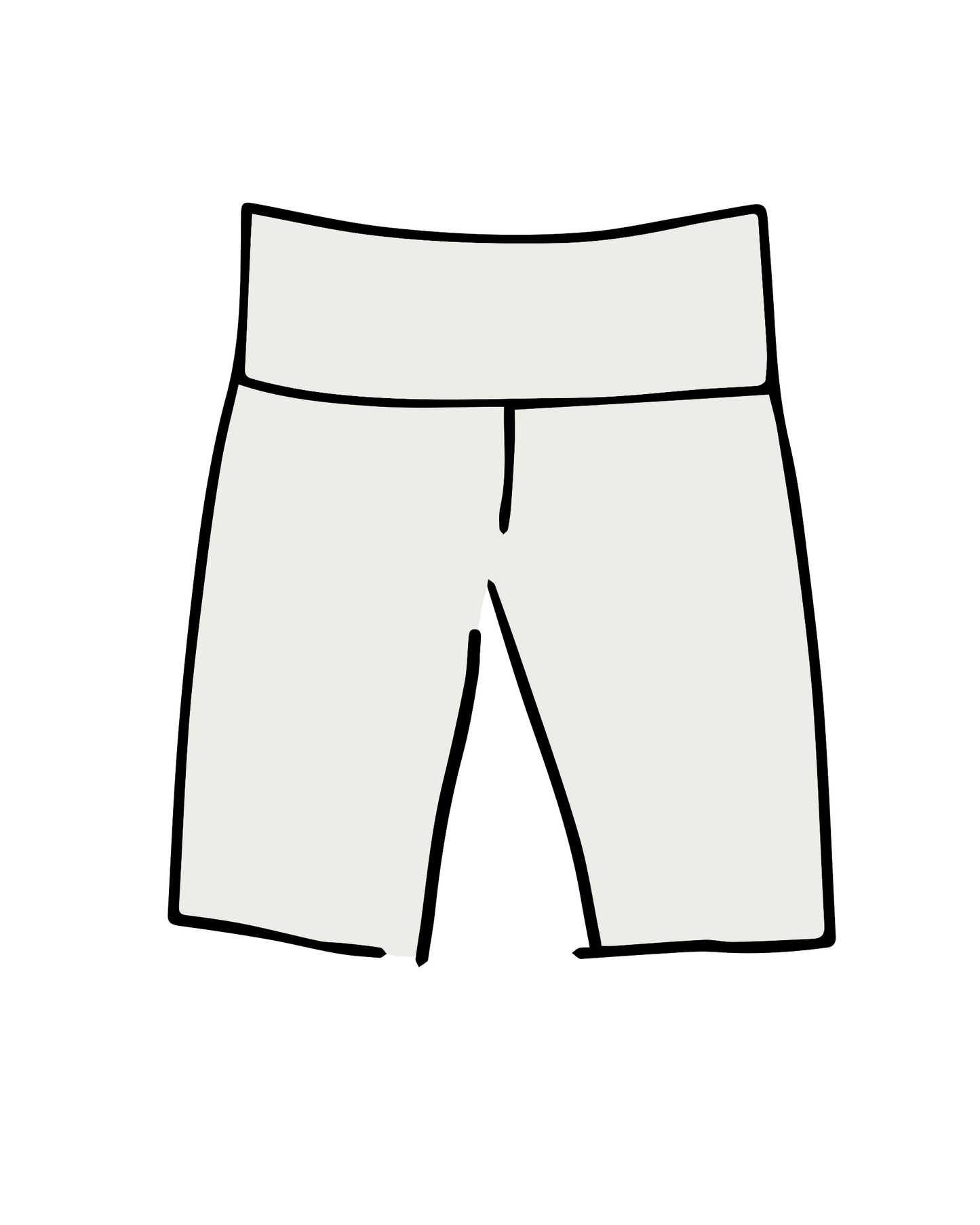 High Rise Bike Shorts Plain Vanilla