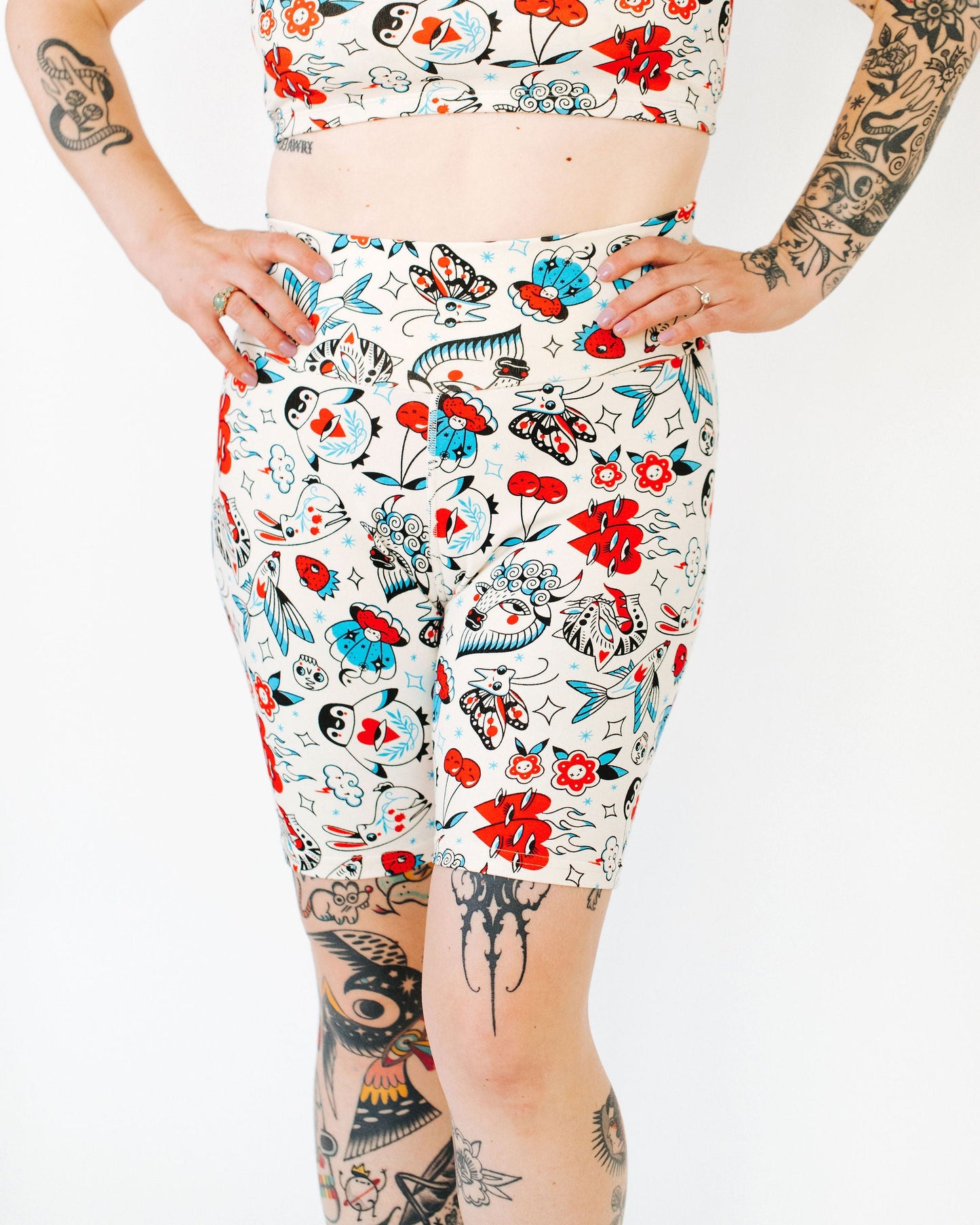 High Rise Bike Shorts Inked Up