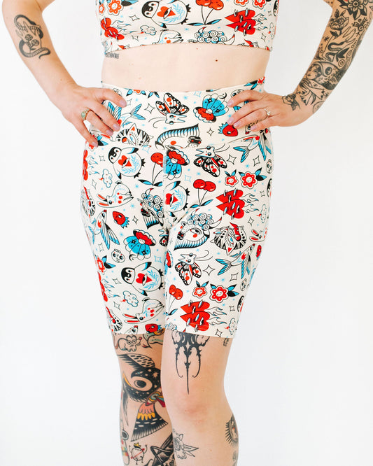 High Rise Bike Shorts Inked Up