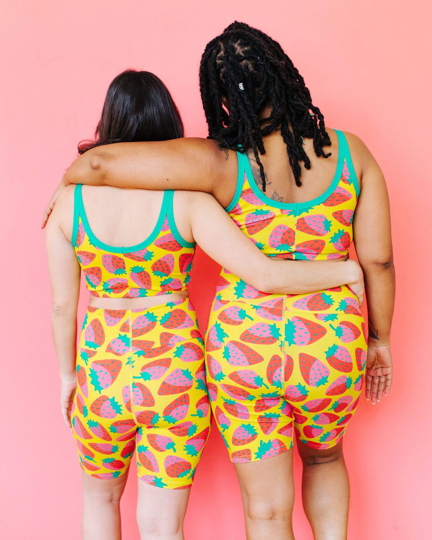 High Rise Bike Shorts Strictly Strawberry