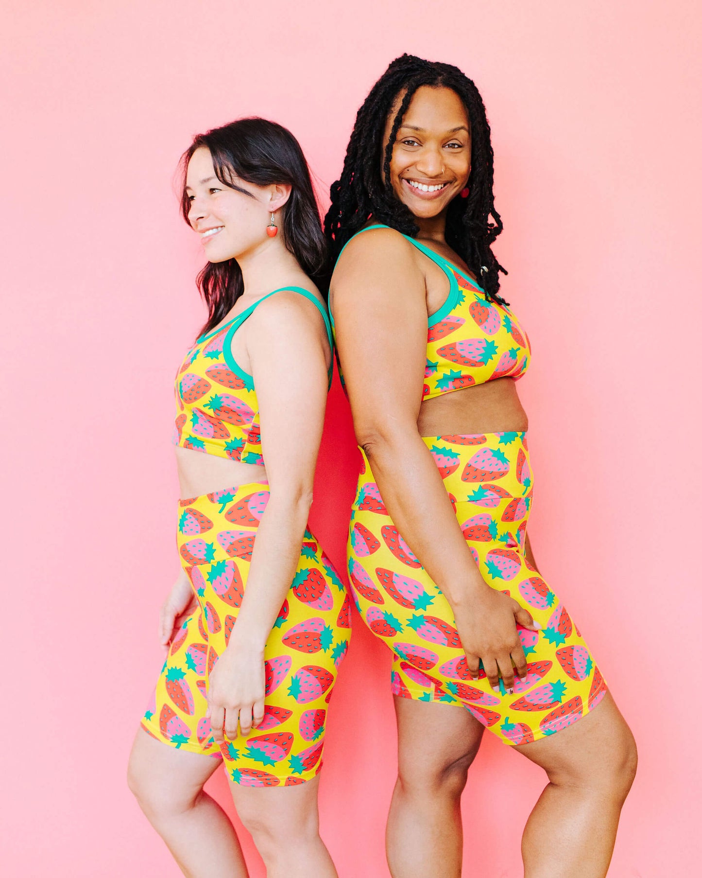 High Rise Bike Shorts Strictly Strawberry