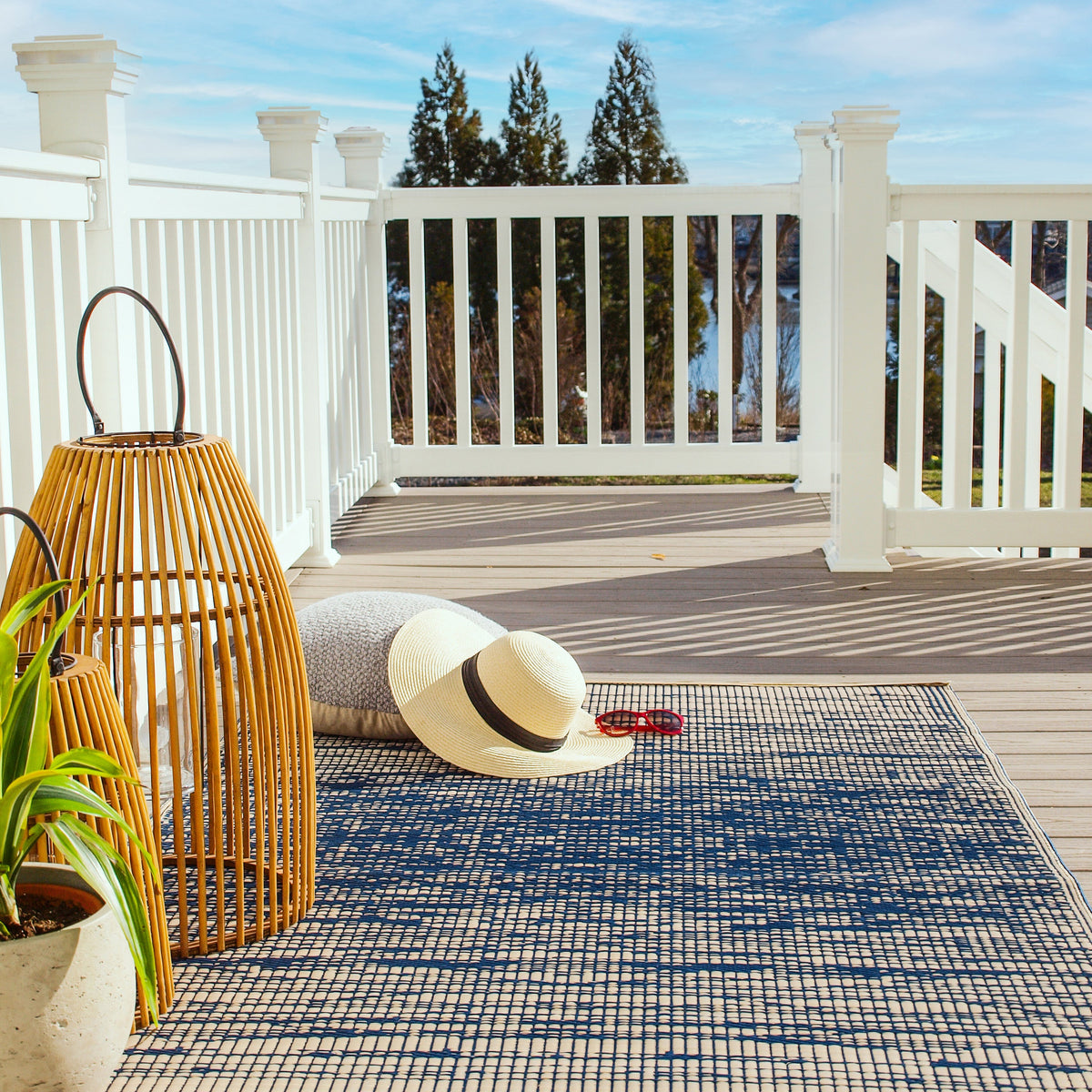 Brooklyn - Blue Outdoor Rug for Patio