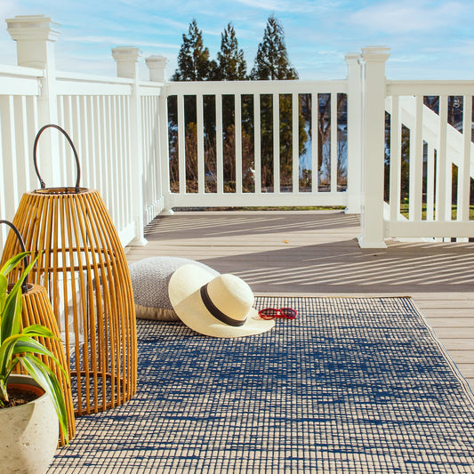 Brooklyn - Blue Outdoor Rug for Patio