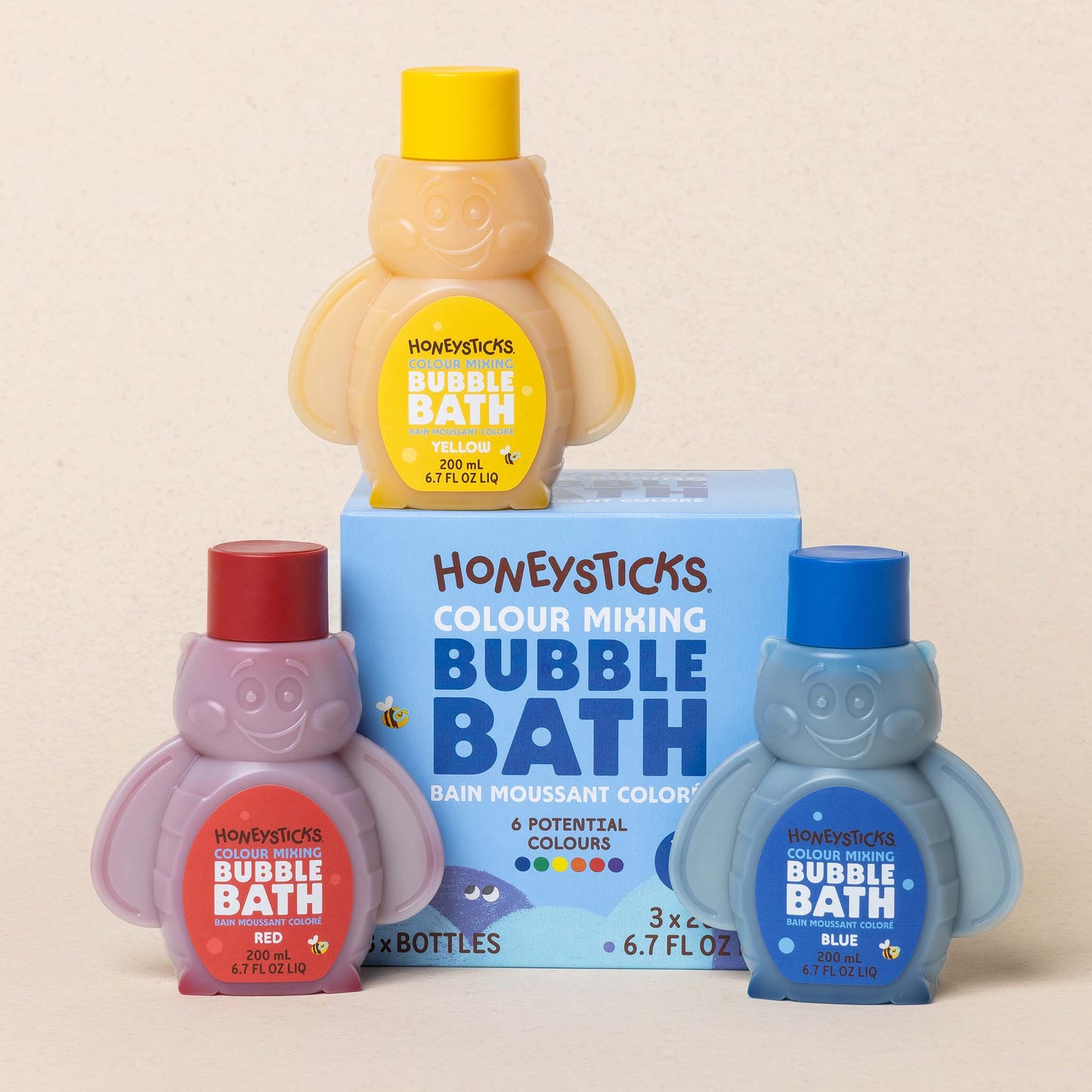 Honeysticks Bubble Bath Color Mixing 3pk 200ml