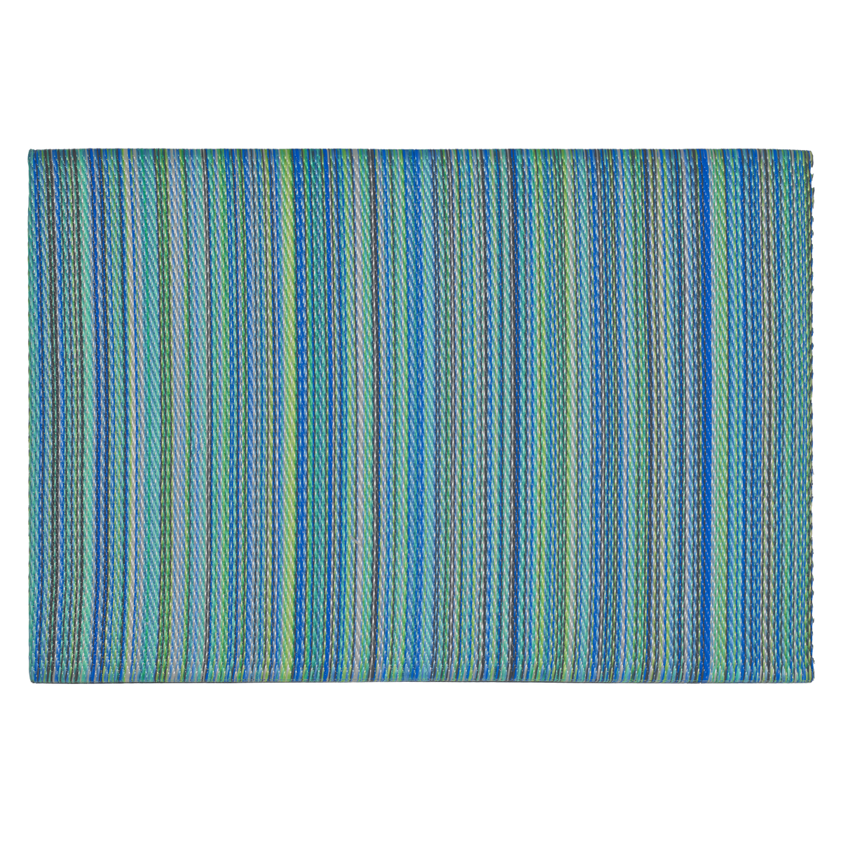 Cancun Turquoise & Moss Green Outdoor Doormat – 24" x 36" Non-Slip, Recycled Plastic