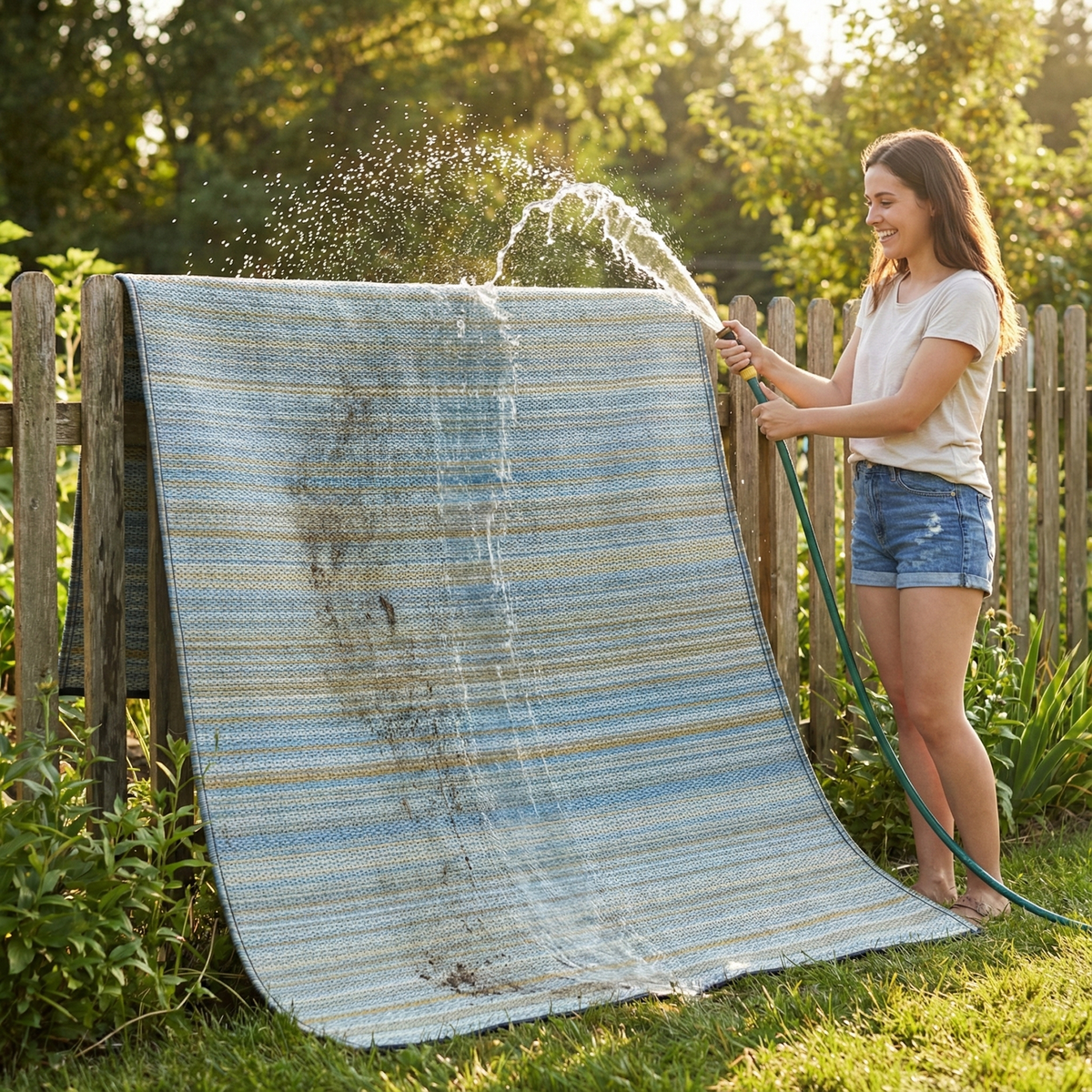 Cancun Shadow - Blue Outdoor Rug for Patio