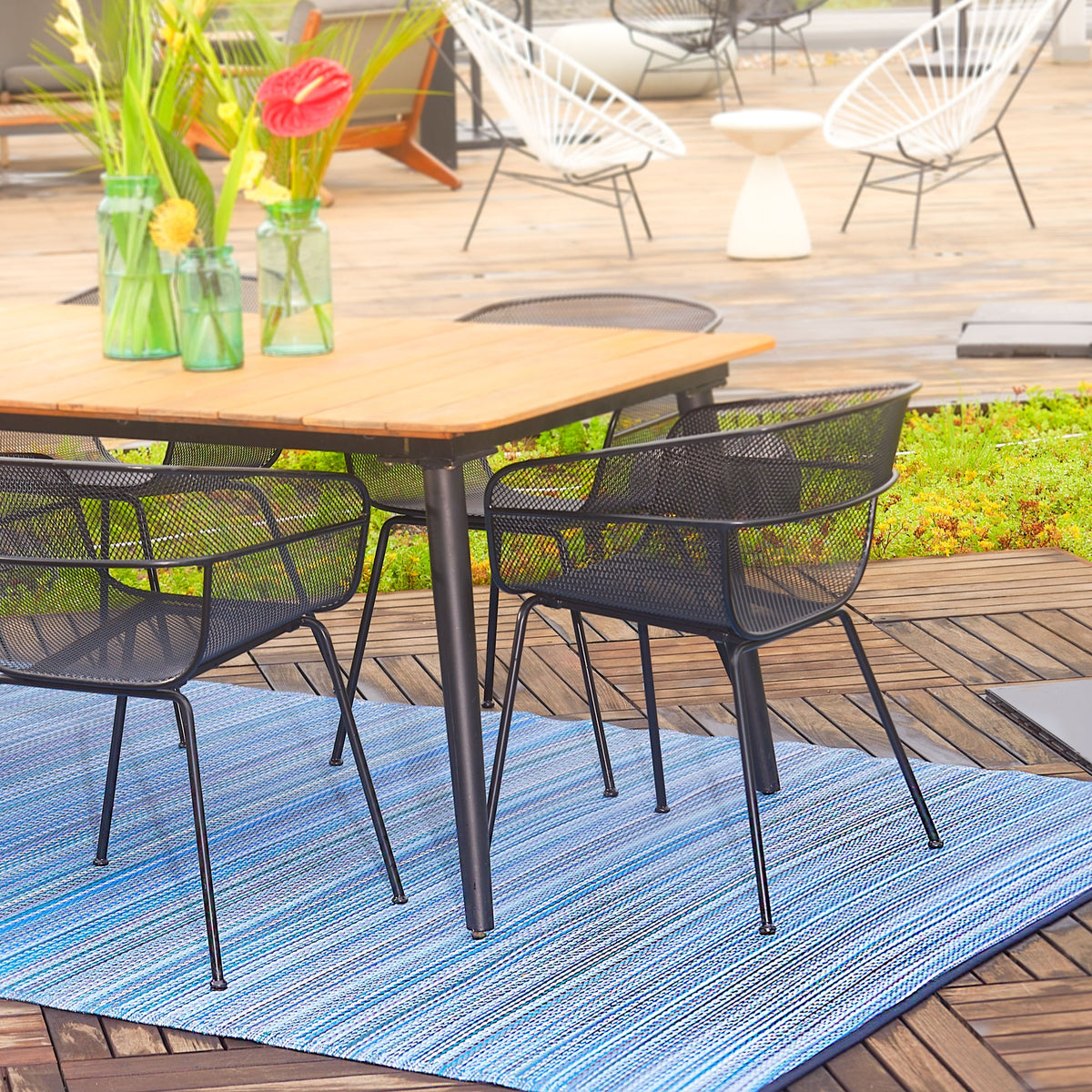 Cancun - Indigo Outdoor Rug for Patio