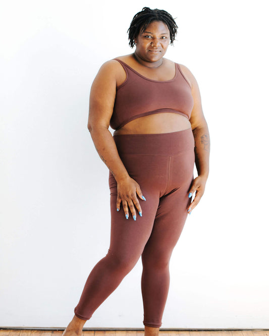 High Rise Ankle Leggings Chestnut