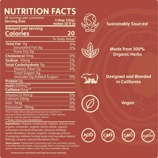 Cordyceps Schisandra Cinnamon Berry Mushroom Herbal Coffee
