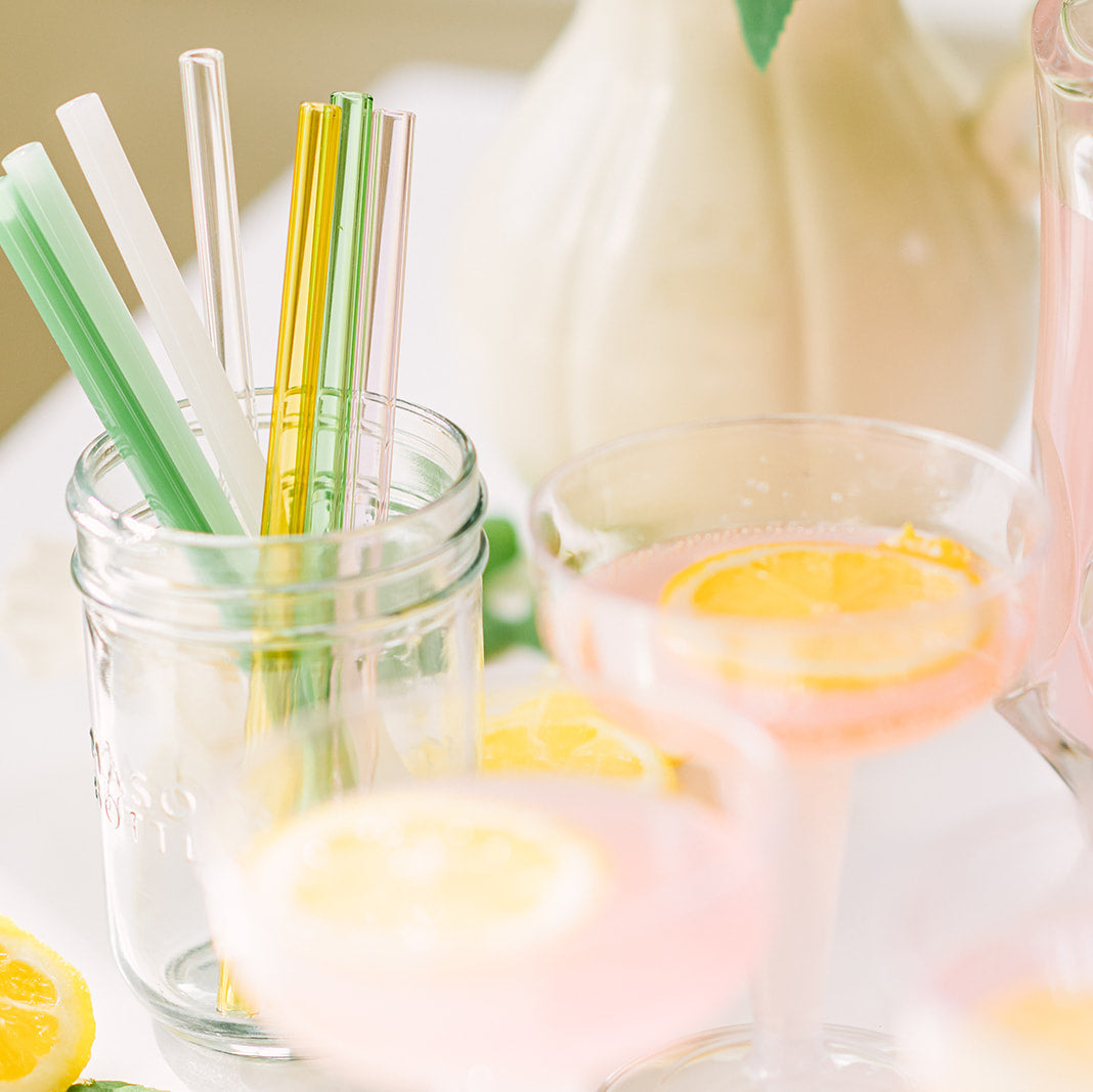 Glass Cocktail and Coffee Straw Set - Iridium