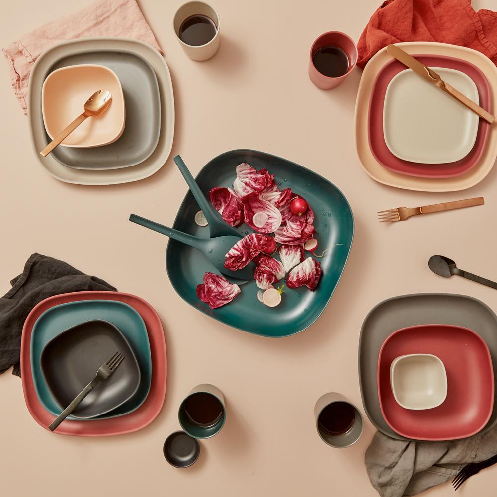 Bamboo Dinner Plate - 4 Piece Set - Smoke