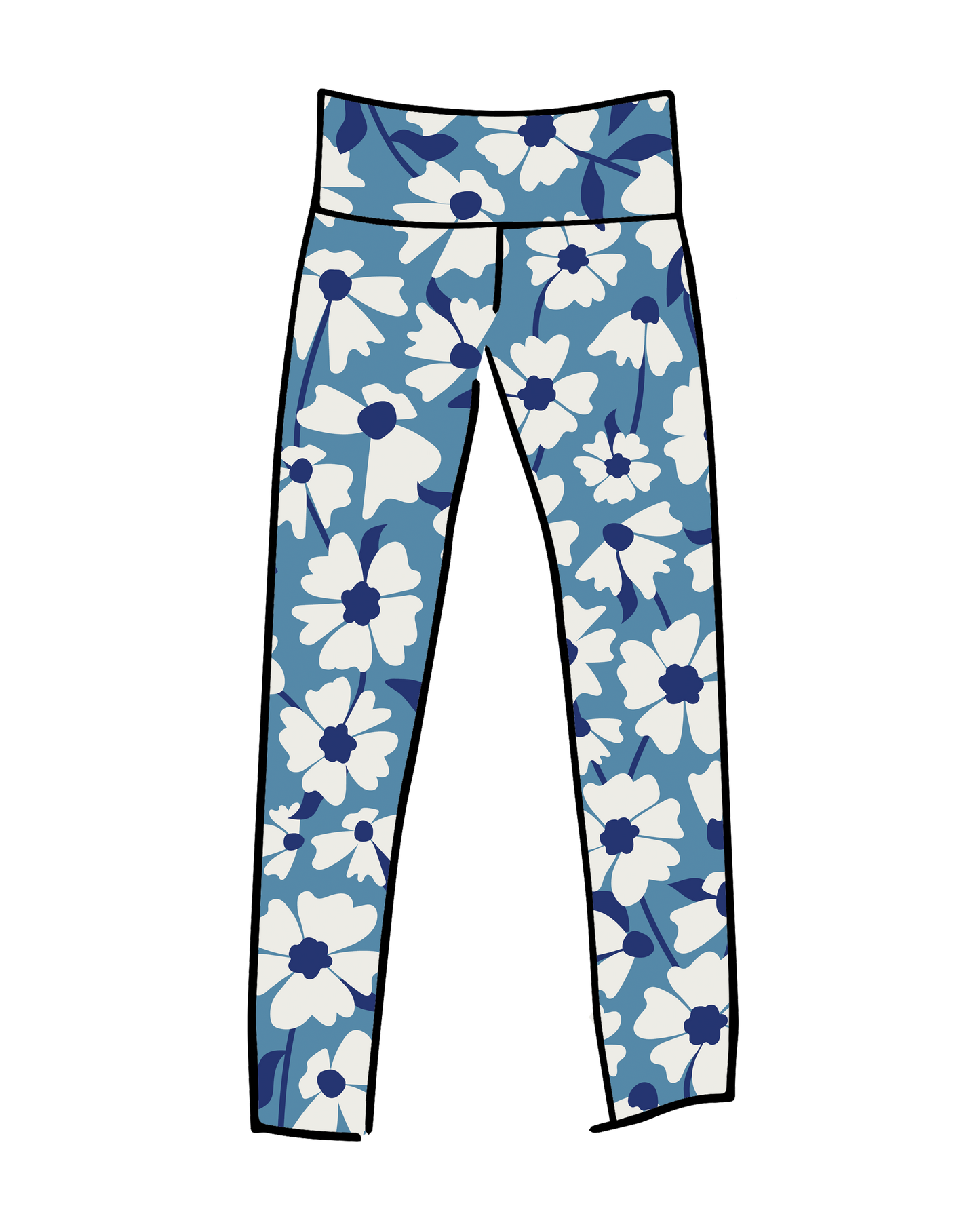 High Rise Extra Long Leggings Moody Blooms