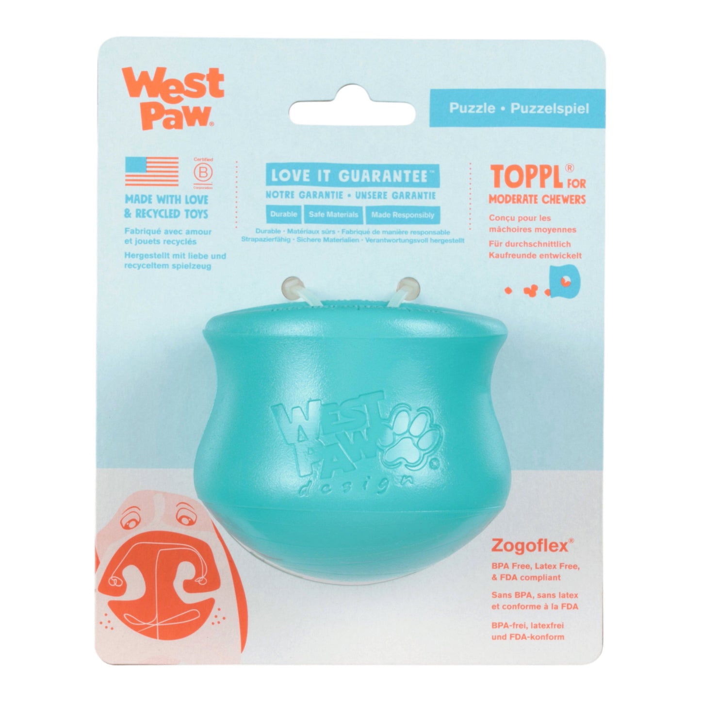 Toppl Teal Dog Toy