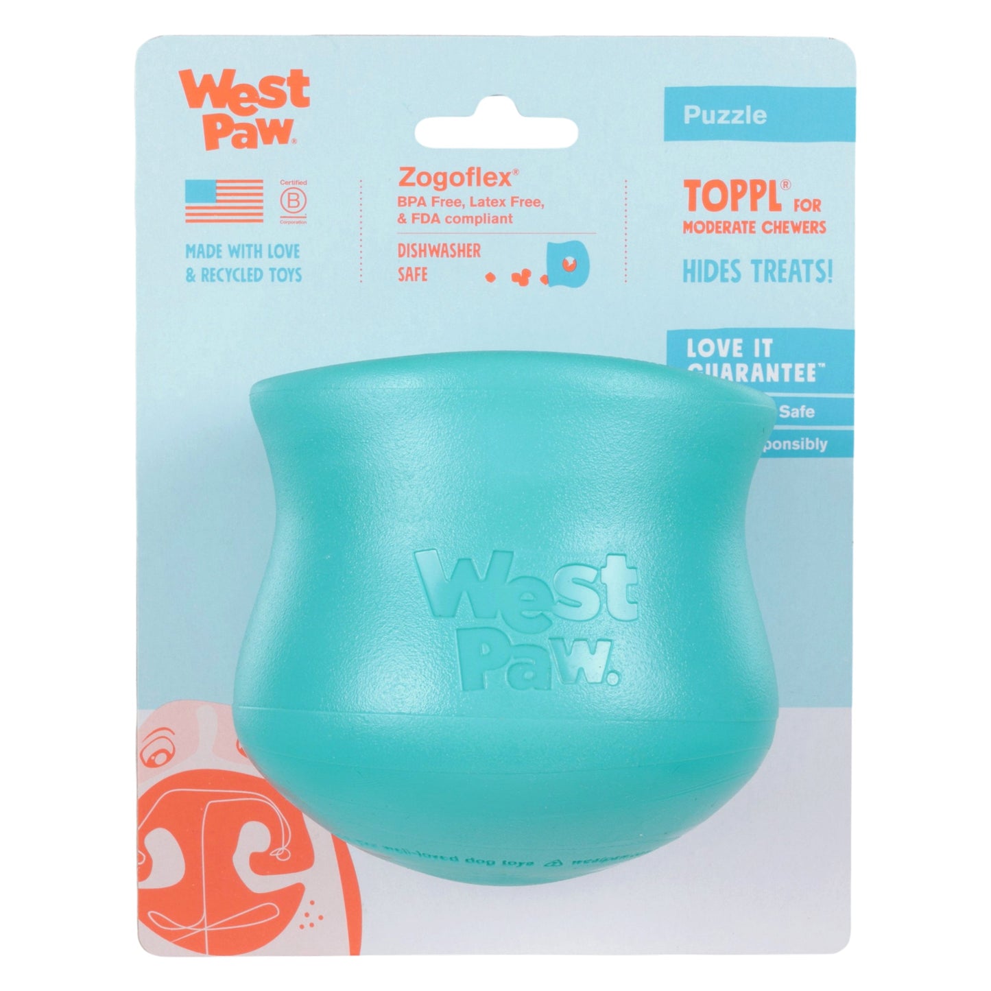 Toppl Teal Dog Toy