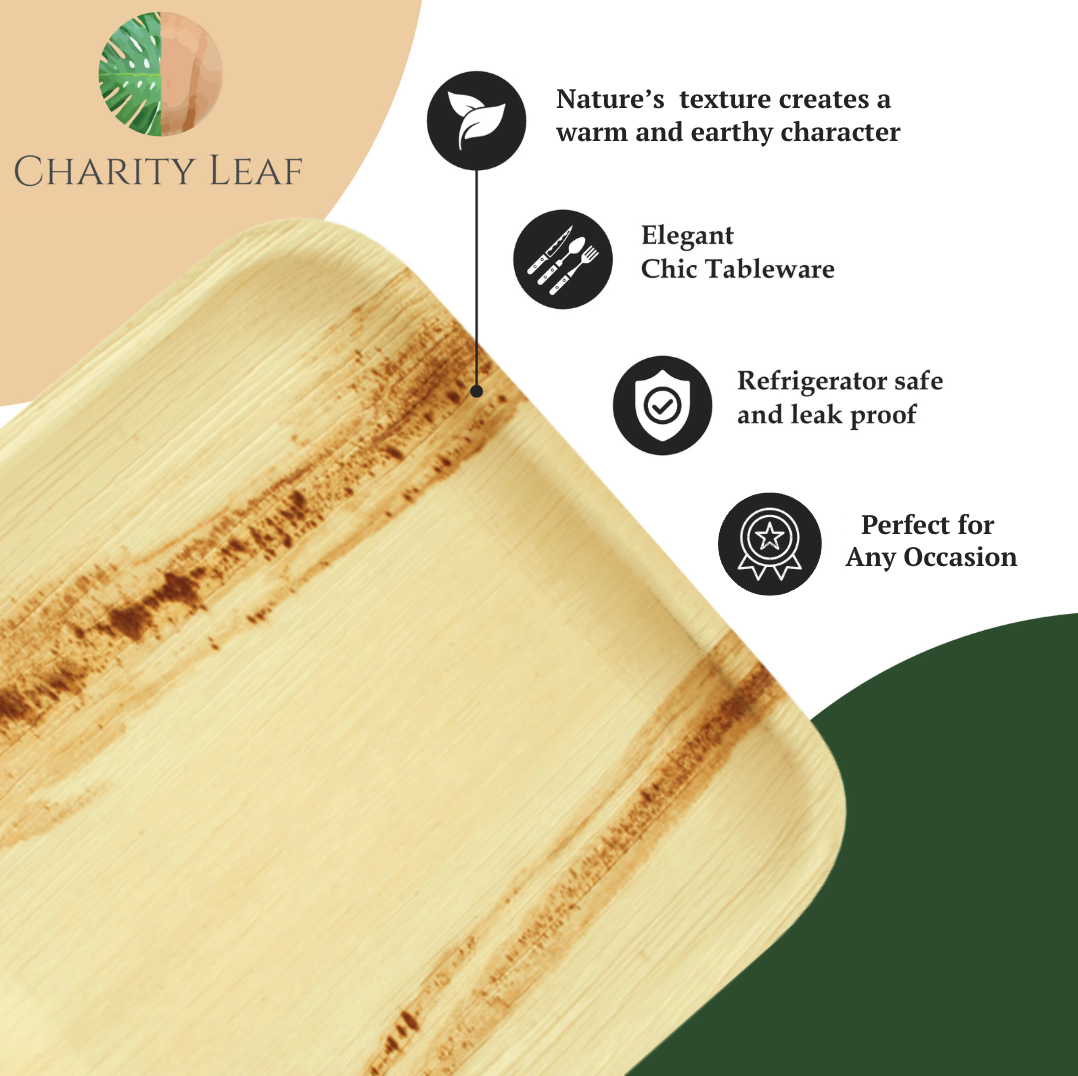 6" Inch Heart Natural Compostable Bamboo Plate