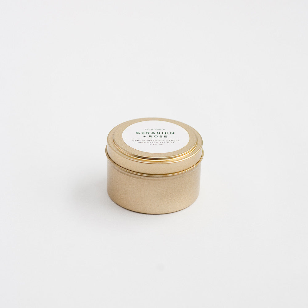 Geranium + Rose Travel Tin Candle
