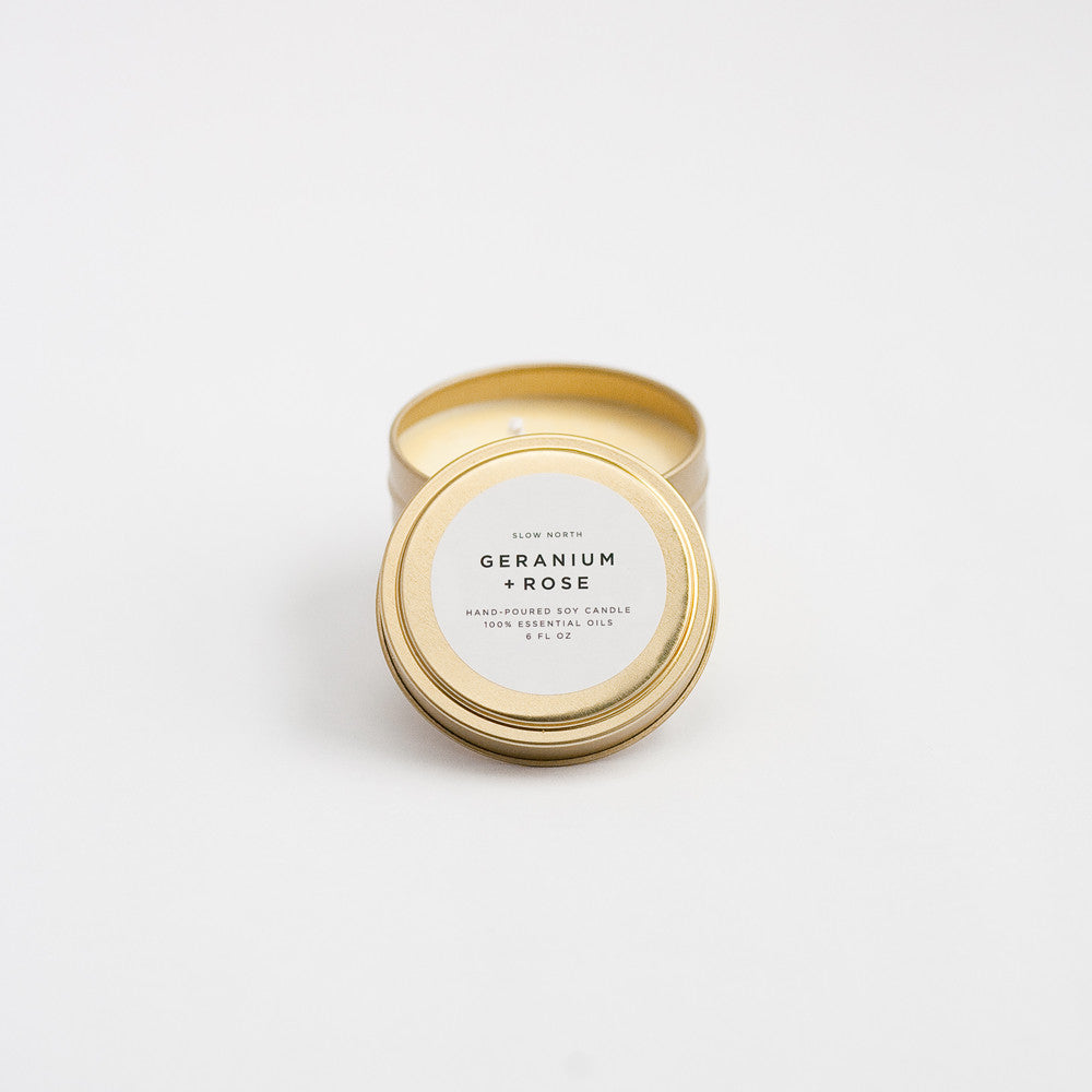 Geranium + Rose Travel Tin Candle