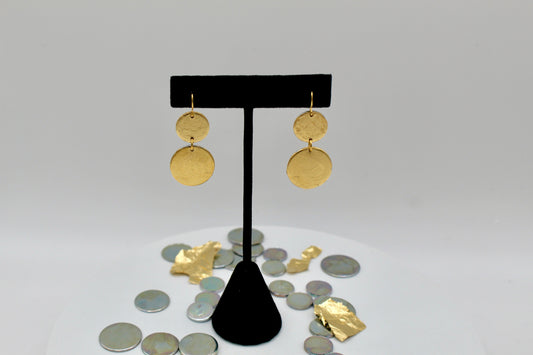 Enlight Earrings | Repurposed Automotive Steel | Gold Leaf | Gold Plated Ear Wire