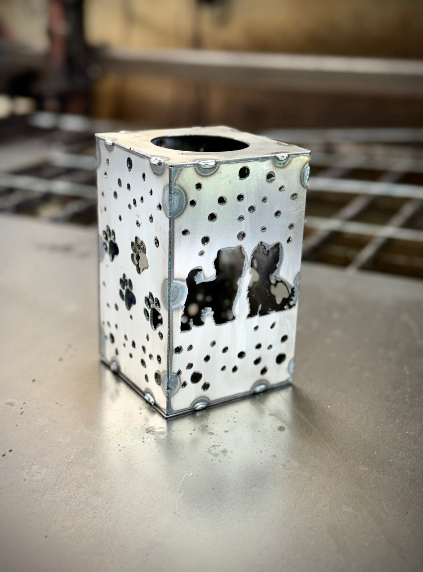 Hanging Steel Solar Puppy Cube | 6.5 in. | Pick a Breed