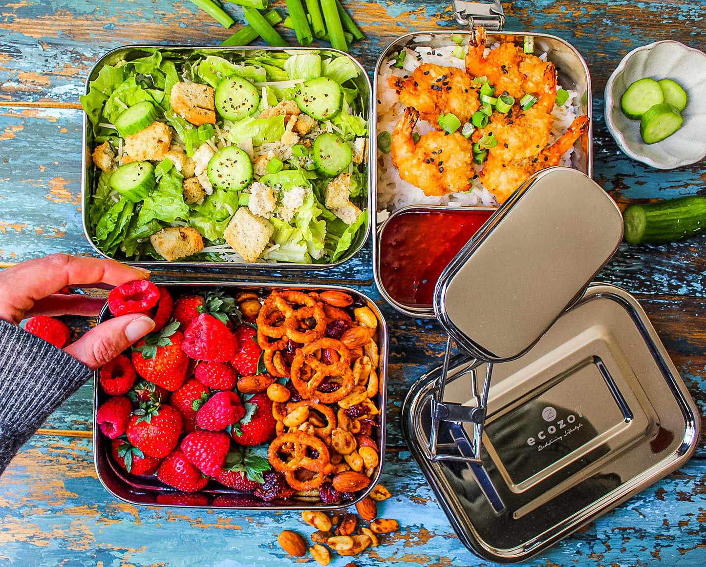 Stainless Steel Lunch Box, 3 Tier Leak Proof, 75 Oz