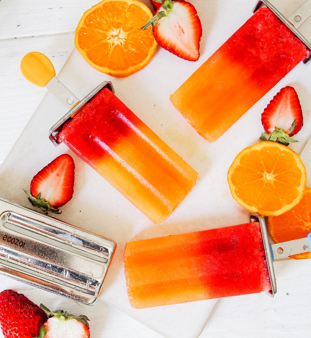 Stainless Steel Popsicle Molds and Rack, Square Shape, Steel Sticks