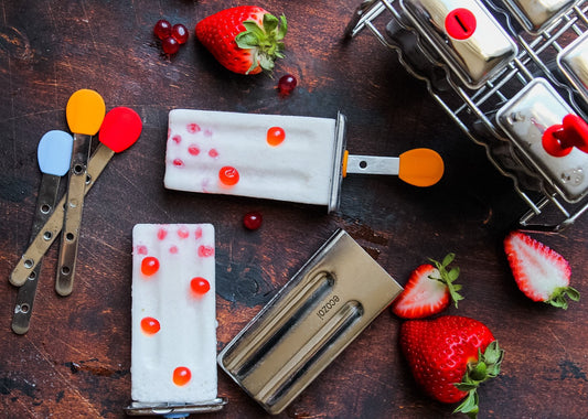 Stainless Steel Popsicle Molds and Rack, Square Shape, Steel Sticks