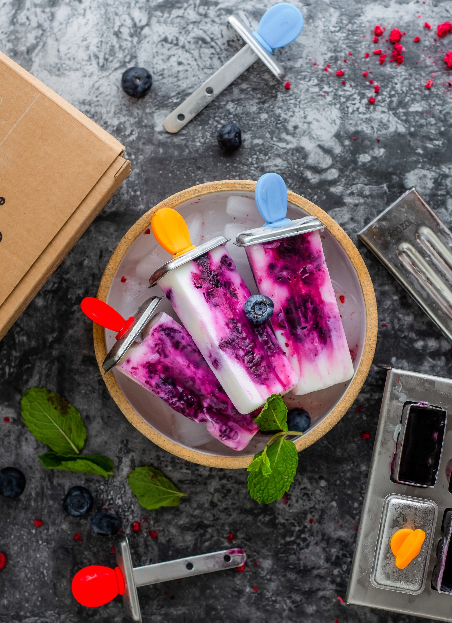 Stainless Steel Popsicle Molds, Mini Square with Stainless Steel Sticks