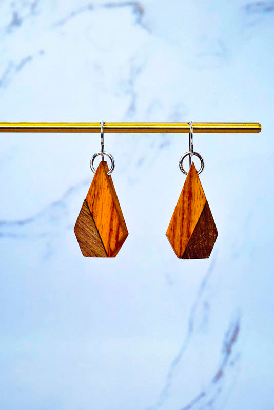 Cone Wood Earrings | Two-Tone Inlay